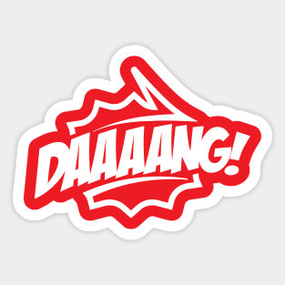 Daaang - Talking Shirt (White on Red) Sticker